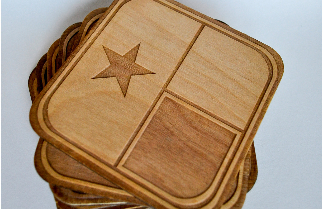 Texas flag coasters — finished
